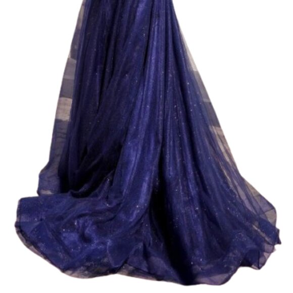 NWT Nox Anabel G1405 Beaded Prom Dress Navy Blue Size 4 - Picture 4 of 6